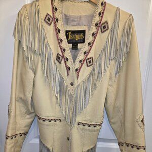 Vintage Diamond Leathers Beaded Fringe Jacket